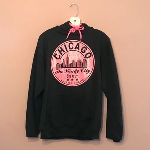 Chigaco black pink pull over hoodie